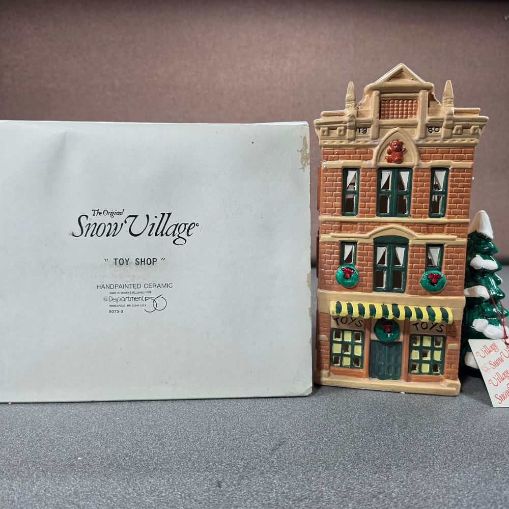 Department 56 Snow Village Brownstone Home Brown Excellent Ceramic Holiday